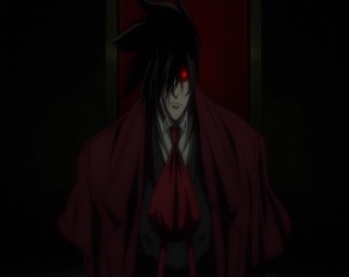 Hellsing, Alucard, anime, monochrome, weapon, black background