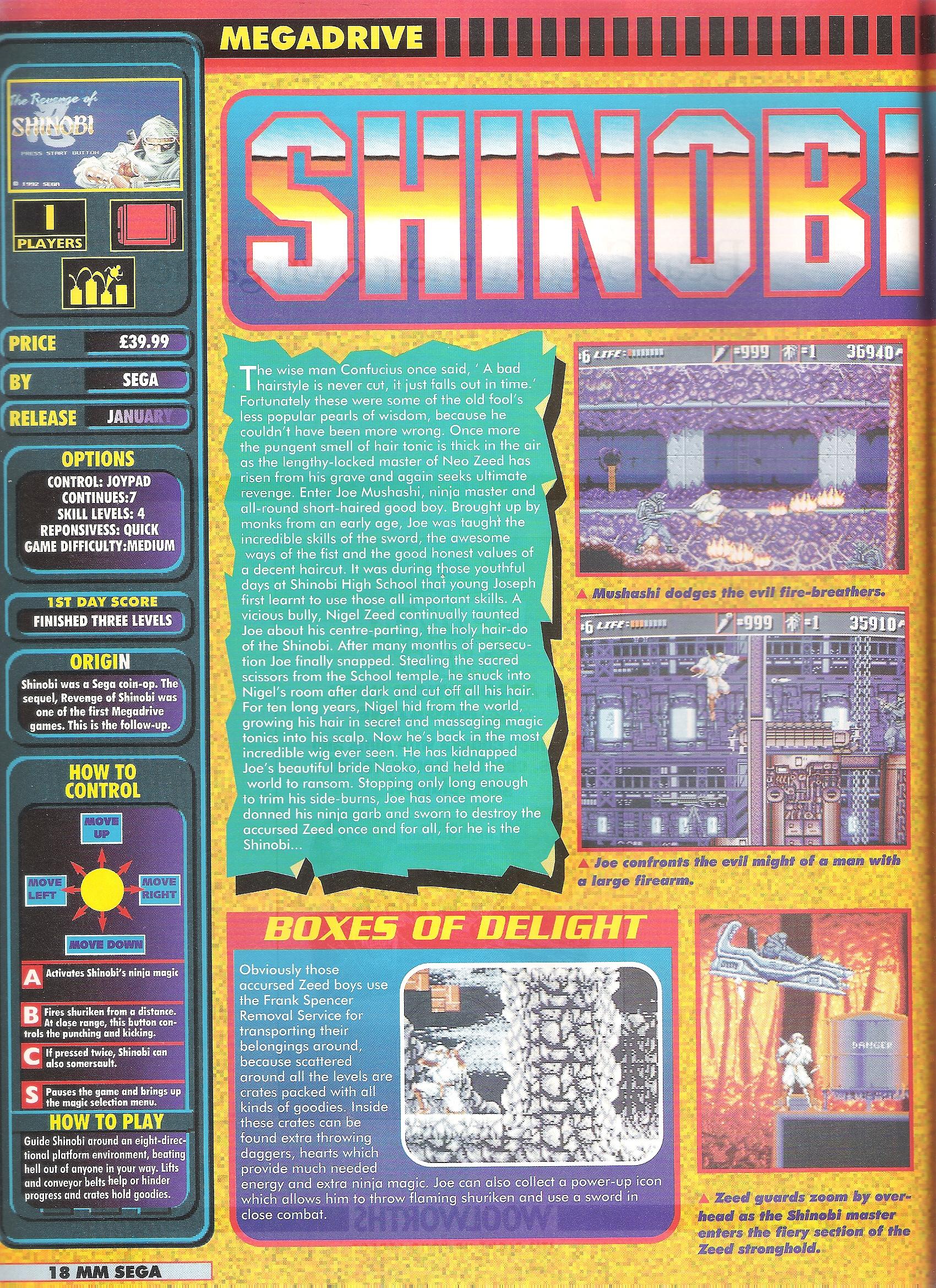 Mean Machines SEGA Review Rage Quitter 87 s Original Shinobi III Shrine